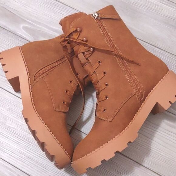 (A-2922) ZBY Women's  Combat Boots Sz 8.5 - Picture 8 of 11